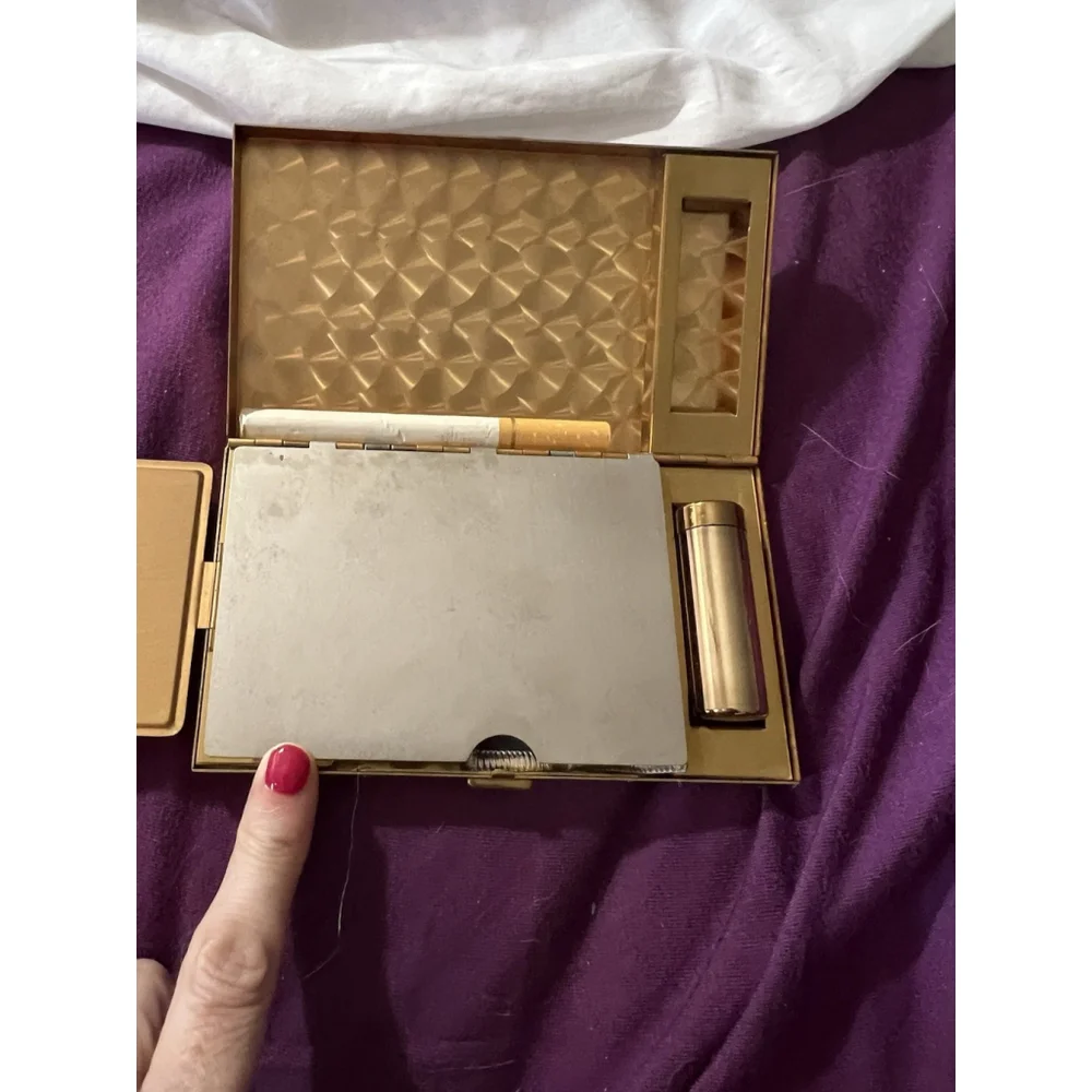 Vintage 1950s Marhill Mother of Pearl Wristlet Purse – Original Unused Lipstick